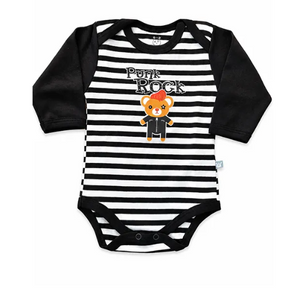 Body Ursinho Punk Manga Longa Preto