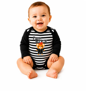 Body Ursinho Punk Manga Longa Pretoo