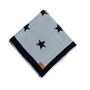 Manta Azul de Tricot Star com Estrelinhas