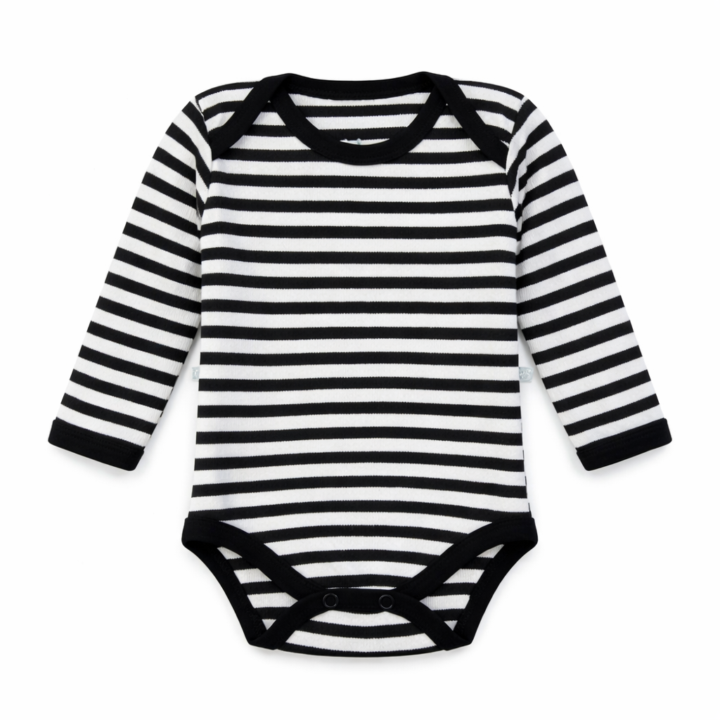 Body Manga Longa Com Estampa Listrada