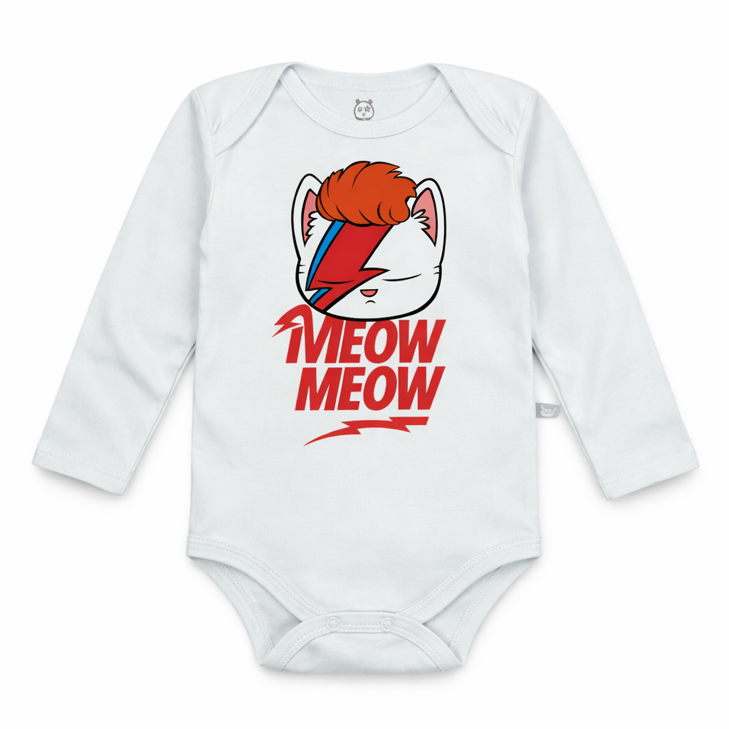 Body manga longa Gato Bowie