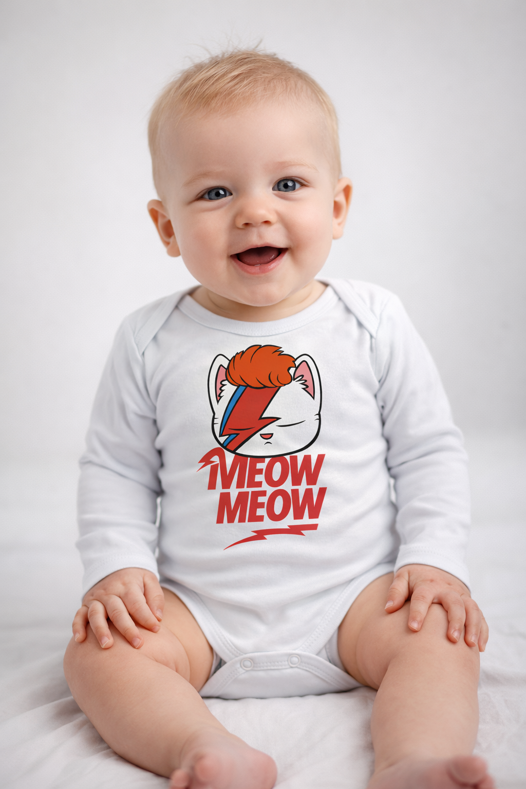 Body manga longa Gato Bowie