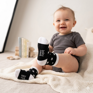 Kit 3 Meias Bebê Cano Curto Baby Rock  Caveirinha, Estrela, Listras