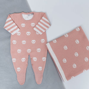Kit Saida de Maternidade Rosa com Caveirinhas