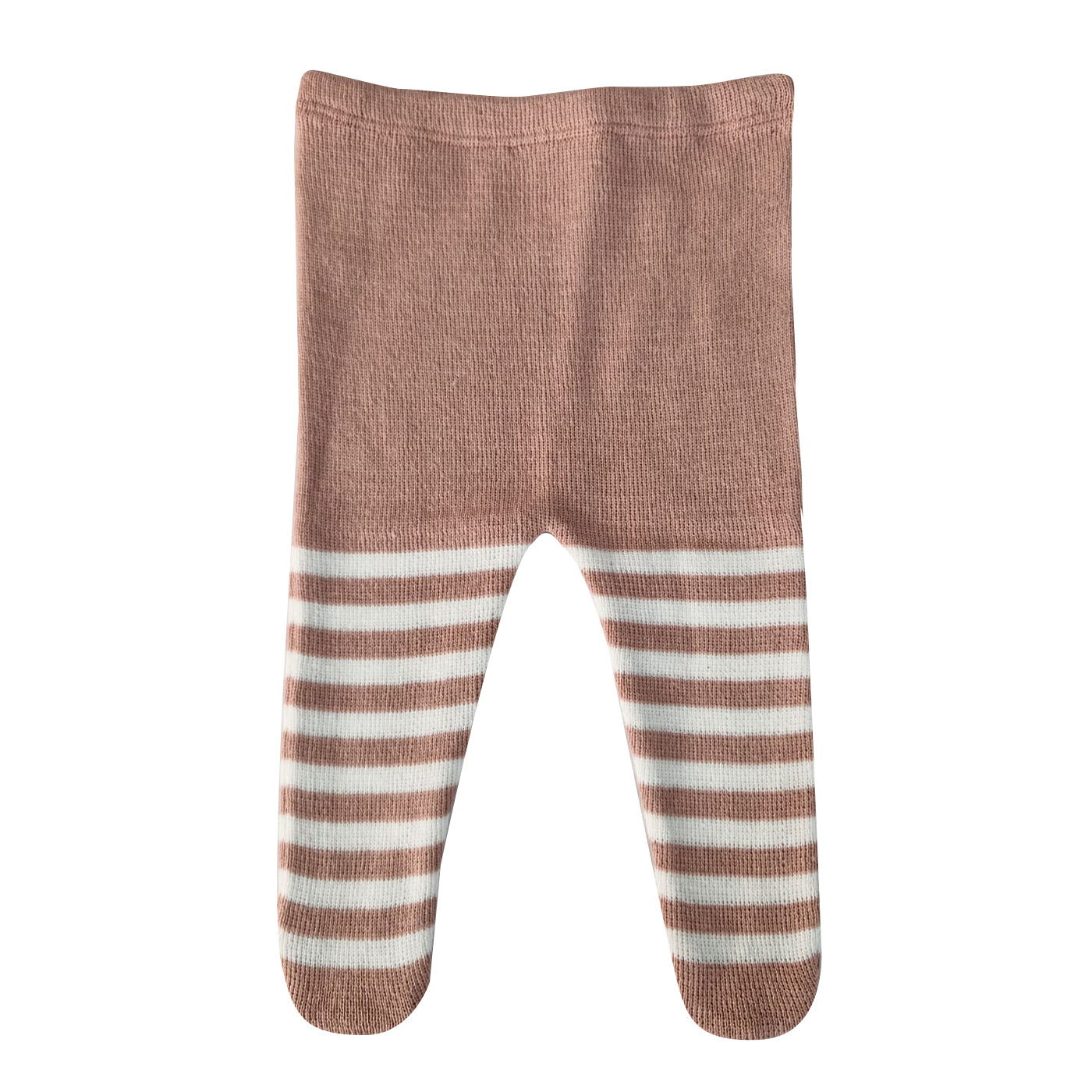 Vestido Saida de Maternidade Tricot Caveirinhas Calça Listrada Rosa