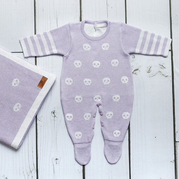 Kit Saida de Maternidade Lilás com Caveirinhas