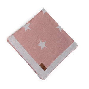 Manta Rosa de Tricot Star com Estrelinhas