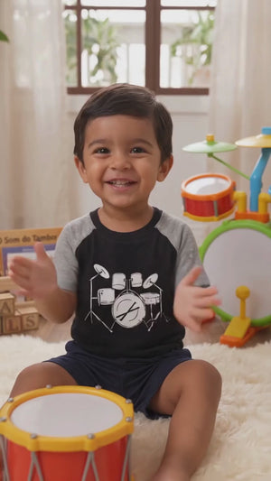 Camiseta Raglan Infantil Bateria