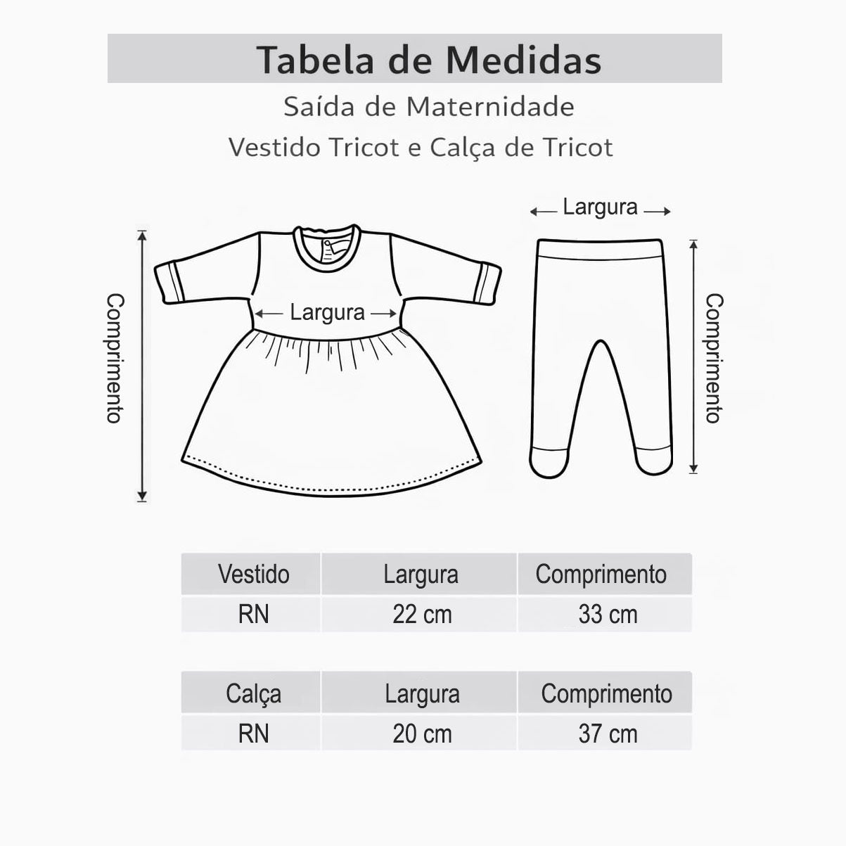 Vestido Saída de Maternidade Tricot Caveirinhas com Calça Listrada