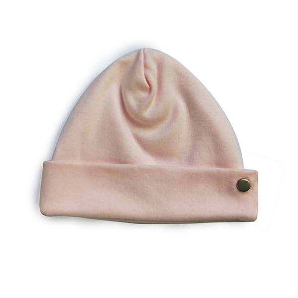 Touca gorro rosa em malha para bebê