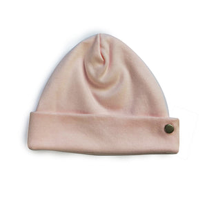 Touca gorro rosa em malha para bebê