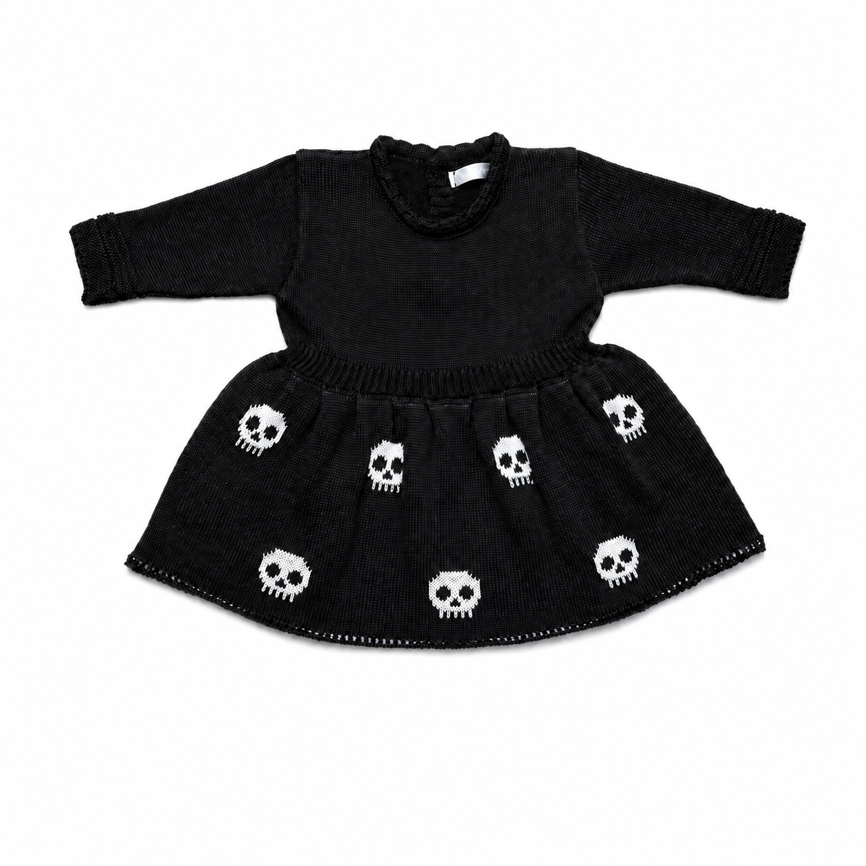 Vestido Saída de Maternidade Tricot Caveirinhas com Calça Listrada